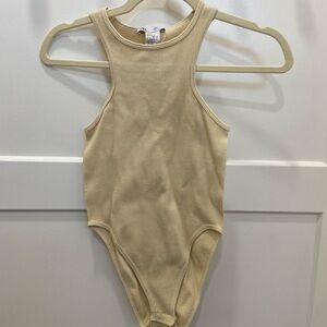 NWT Zara Cream Ribbed Bodysuit